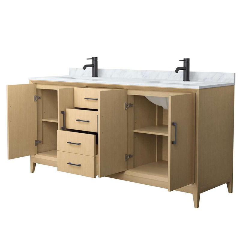 Janna 72" Free Standing Double Basin Vanity Set with Cabinet and Marble Vanity Top - image 2