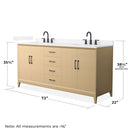 Janna 72" Free Standing Double Basin Vanity Set with Cabinet and Quartz Vanity Top - image 5