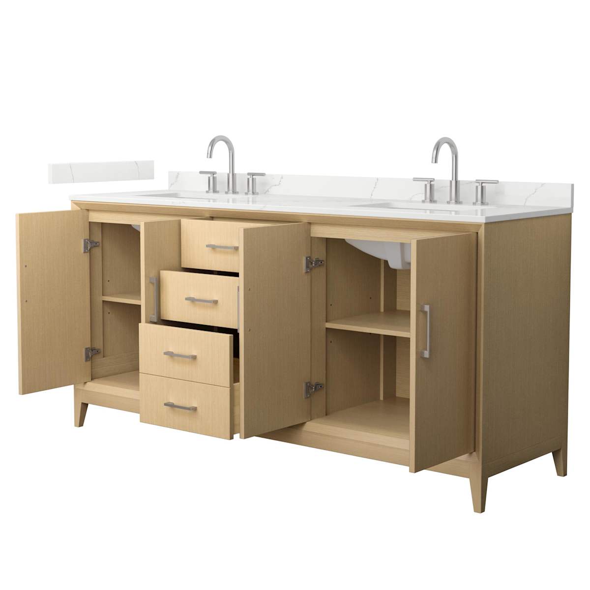 Janna 72" Free Standing Double Basin Vanity Set with Cabinet and Quartz Vanity Top - image 8