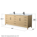 Janna 84" Free Standing Double Basin Vanity Set with Cabinet and Marble Vanity Top - image 4