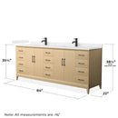 Janna 84" Free Standing Double Basin Vanity Set with Cabinet and Cultured Marble Vanity Top - image 5