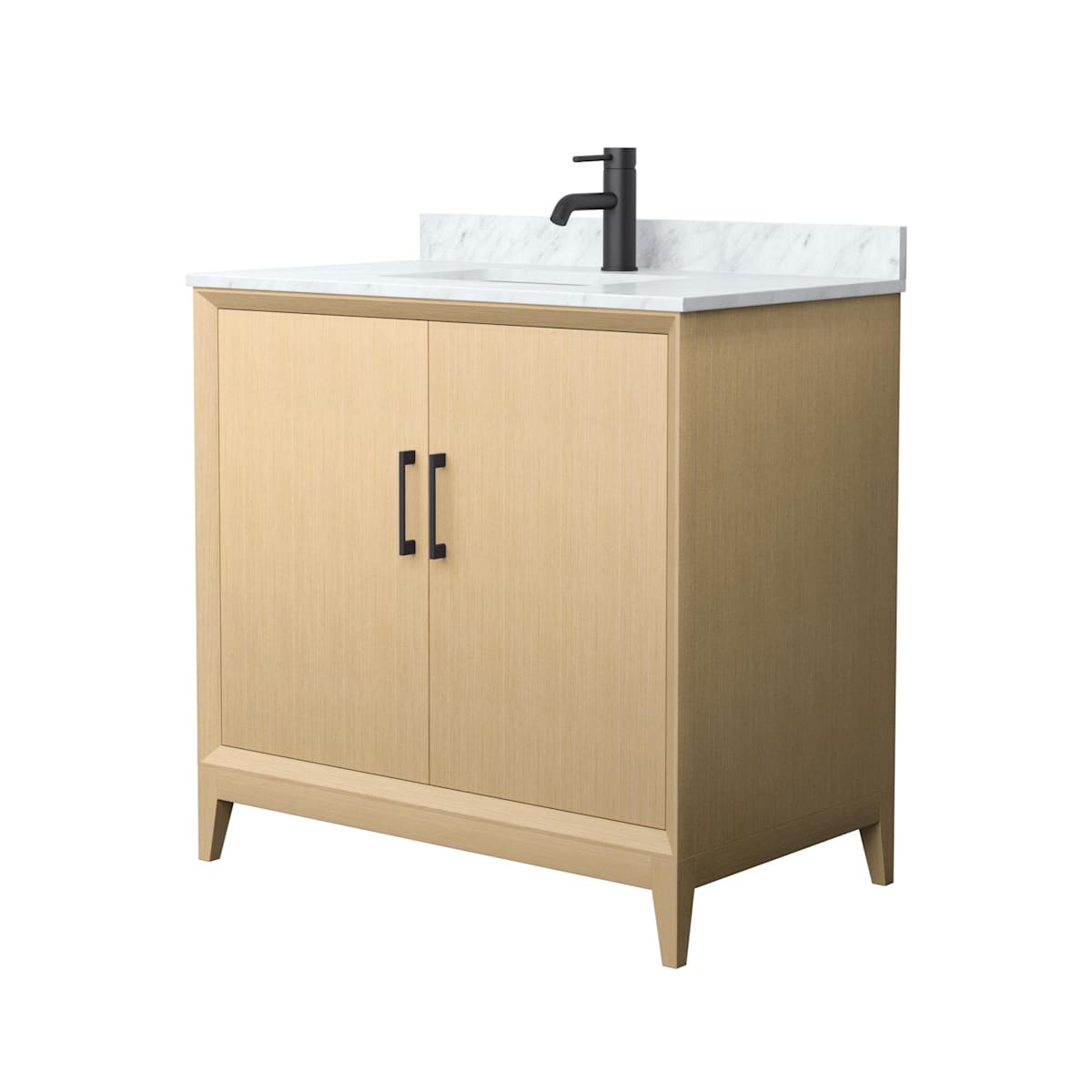 Janna 36" Free Standing Single Basin Vanity Set with Cabinet and Marble Vanity Top