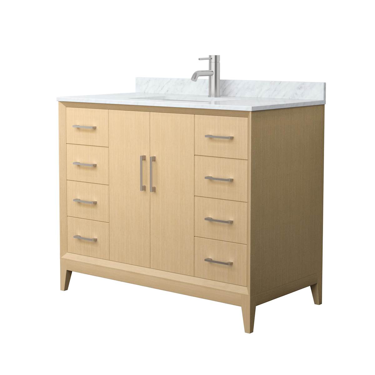 Janna 42" Free Standing Single Basin Vanity Set with Cabinet and Marble Vanity Top