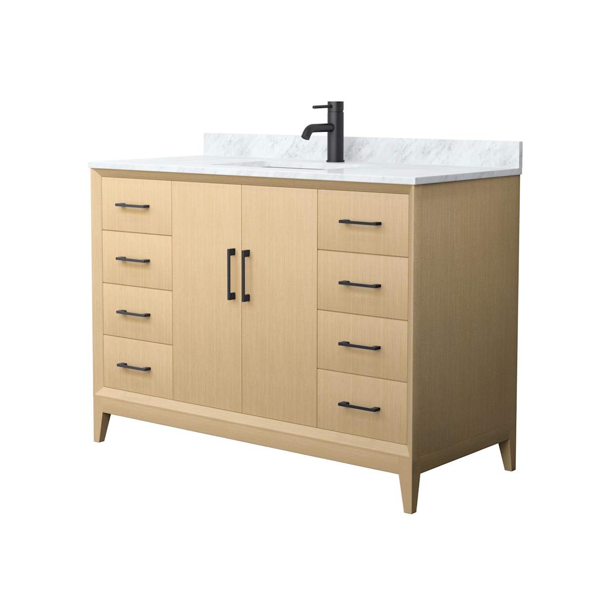 Janna 48" Free Standing Single Basin Vanity Set with Cabinet and Marble Vanity Top