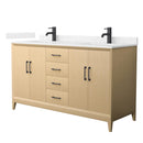Janna 60" Free Standing Double Basin Vanity Set with Cabinet and Cultured Marble Vanity Top - image 1