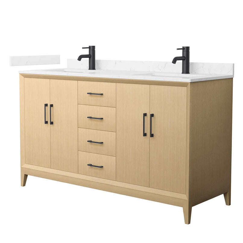 Janna 60" Free Standing Double Basin Vanity Set with Cabinet and Cultured Marble Vanity Top - image 1