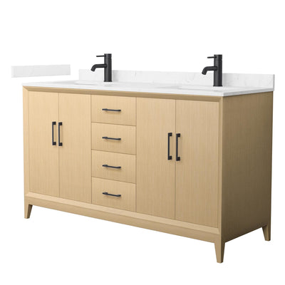 Janna 60" Free Standing Double Basin Vanity Set with Cabinet and Cultured Marble Vanity Top - image 1
