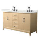 Janna 60" Free Standing Double Basin Vanity Set with Cabinet and Quartz Vanity Top - image 1
