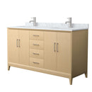 Janna 60" Free Standing Double Basin Vanity Set with Cabinet and Marble Vanity Top - image 1