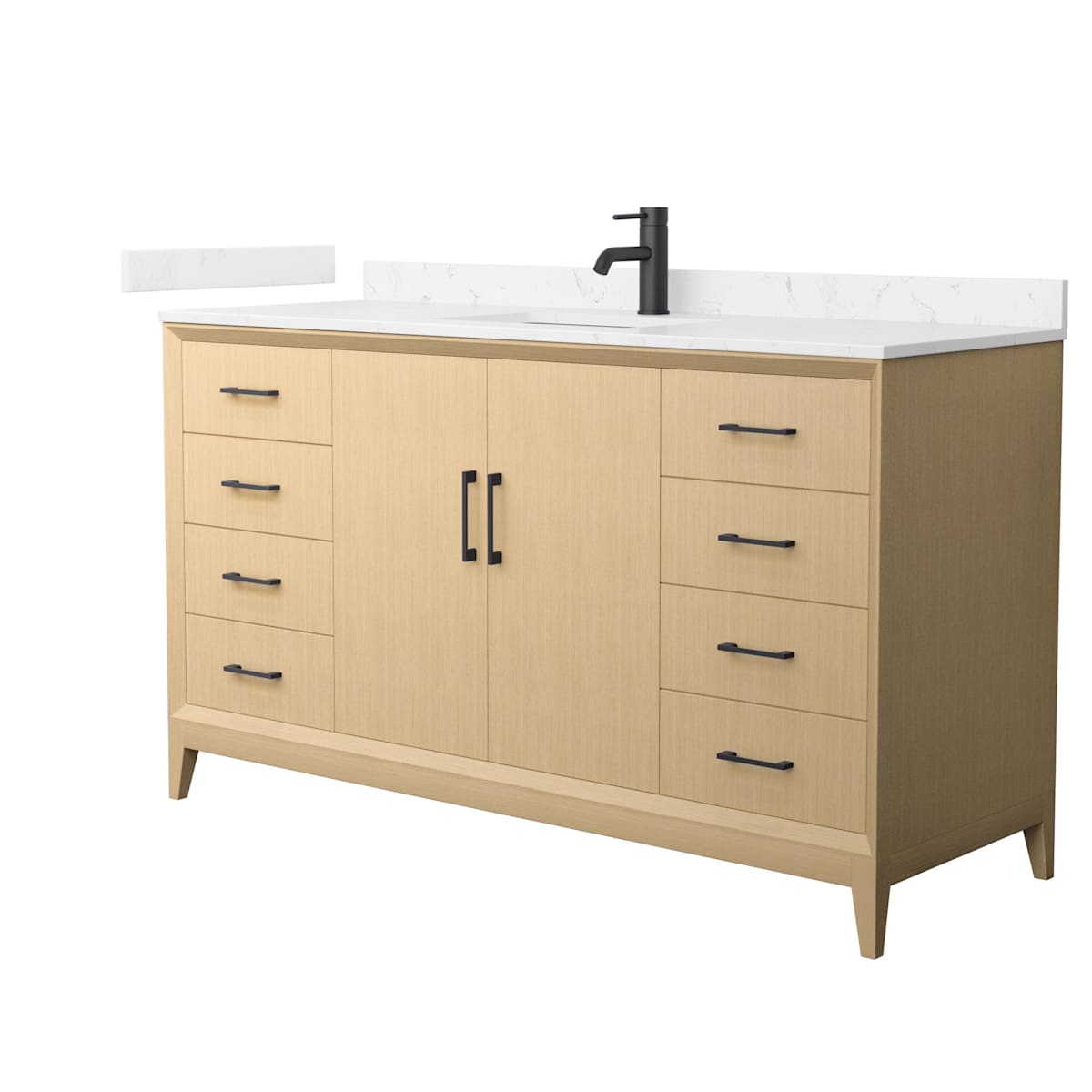 Janna 60" Free Standing Single Basin Vanity Set with Cabinet and Cultured Marble Vanity Top