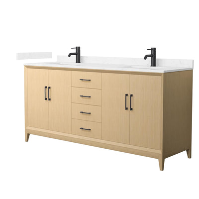 Janna 72" Free Standing Double Basin Vanity Set with Cabinet and Cultured Marble Vanity Top - image 1