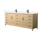 Janna 84" Free Standing Double Basin Vanity Set with Cabinet and Cultured Marble Vanity Top - image 1