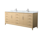 Janna 84" Free Standing Double Basin Vanity Set with Cabinet and Marble Vanity Top - image 1