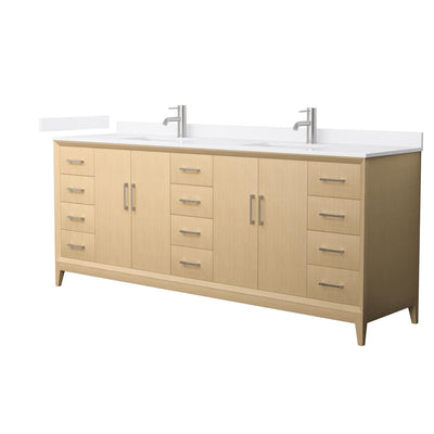 Janna 84" Free Standing Double Basin Vanity Set with Cabinet and Quartz Vanity Top - image 1