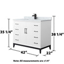 Amici 42" Free Standing Single Basin Vanity Set with Cabinet and Marble Vanity Top - image 6