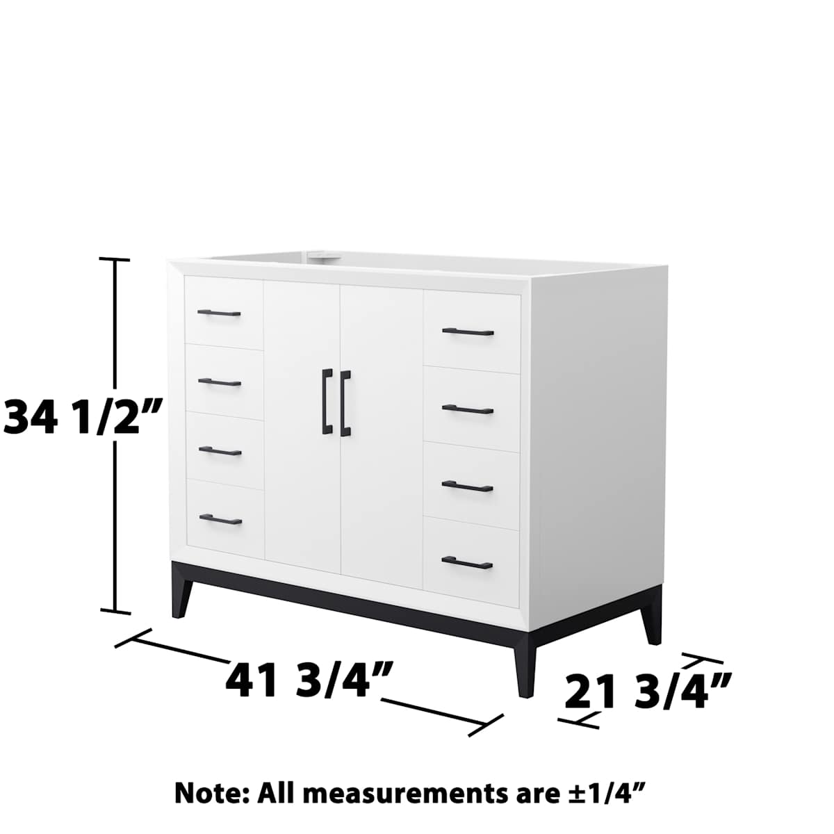 Amici 42" Single Free Standing Vanity Cabinet Only - Less Vanity Top