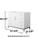 Amici 42" Single Free Standing Vanity Cabinet Only - Less Vanity Top - image 8