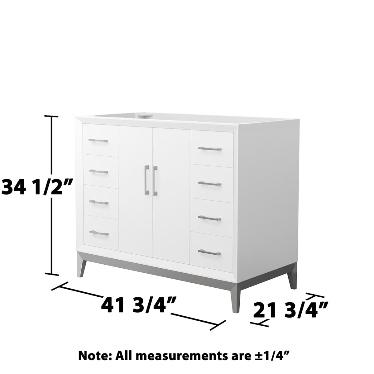 Amici 42" Single Free Standing Vanity Cabinet Only - Less Vanity Top