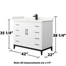 Amici 42" Free Standing Single Basin Vanity Set with Cabinet and Quartz Vanity Top - image 6
