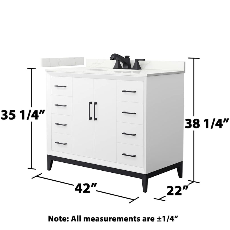 Amici 42" Free Standing Single Basin Vanity Set with Cabinet and Quartz Vanity Top - image 6