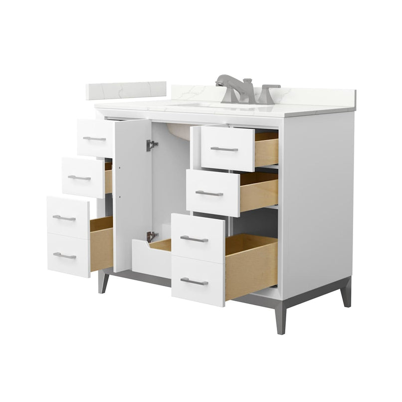 Amici 42" Free Standing Single Basin Vanity Set with Cabinet and Quartz Vanity Top - image 12