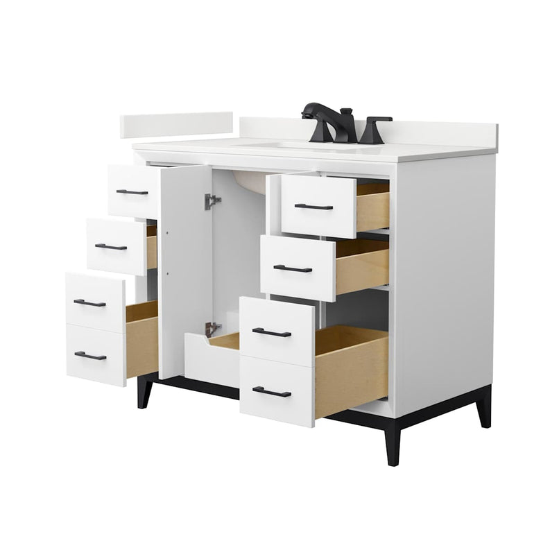 Amici 42" Free Standing Single Basin Vanity Set with Cabinet and Quartz Vanity Top - image 13