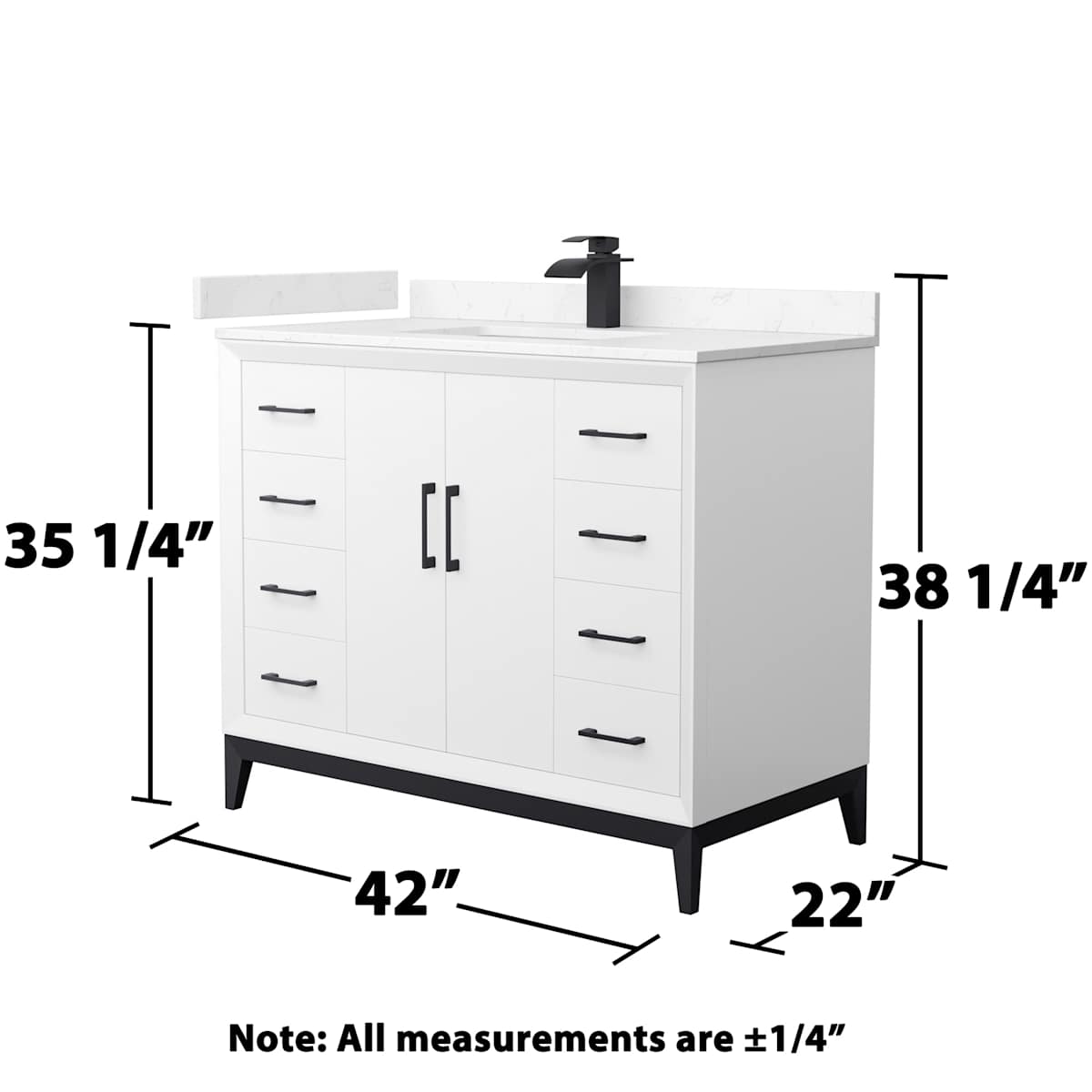 Amici 42" Free Standing Single Basin Vanity Set with Cabinet and Cultured Marble Vanity Top