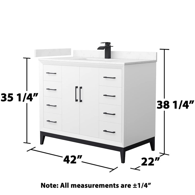 Amici 42" Free Standing Single Basin Vanity Set with Cabinet and Cultured Marble Vanity Top - image 6