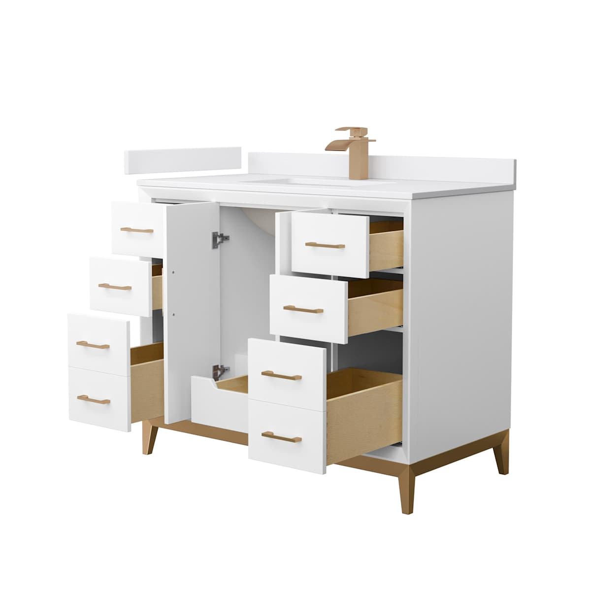 Amici 42" Free Standing Single Basin Vanity Set with Cabinet and Cultured Marble Vanity Top - image 9