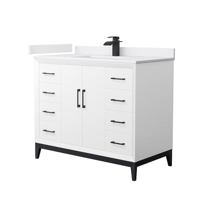 Amici 42" Free Standing Single Basin Vanity Set with Cabinet and Cultured Marble Vanity Top - image 1