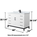 Amici 48" Free Standing Single Basin Vanity Set with Cabinet and Marble Vanity Top - image 6