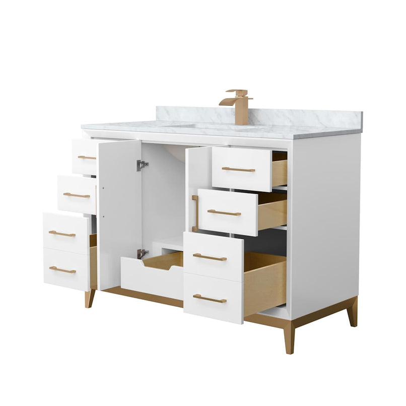 Amici 48" Free Standing Single Basin Vanity Set with Cabinet and Marble Vanity Top - image 9