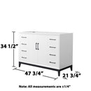 Amici 48" Single Free Standing Vanity Cabinet Only - Less Vanity Top - image 5