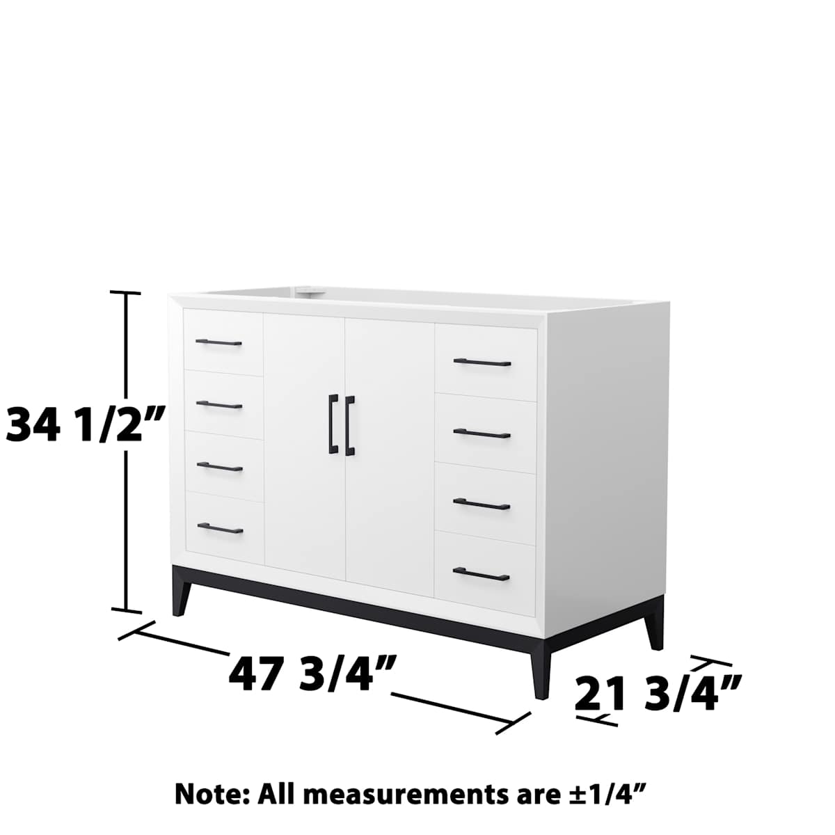 Amici 48" Single Free Standing Vanity Cabinet Only - Less Vanity Top - image 5