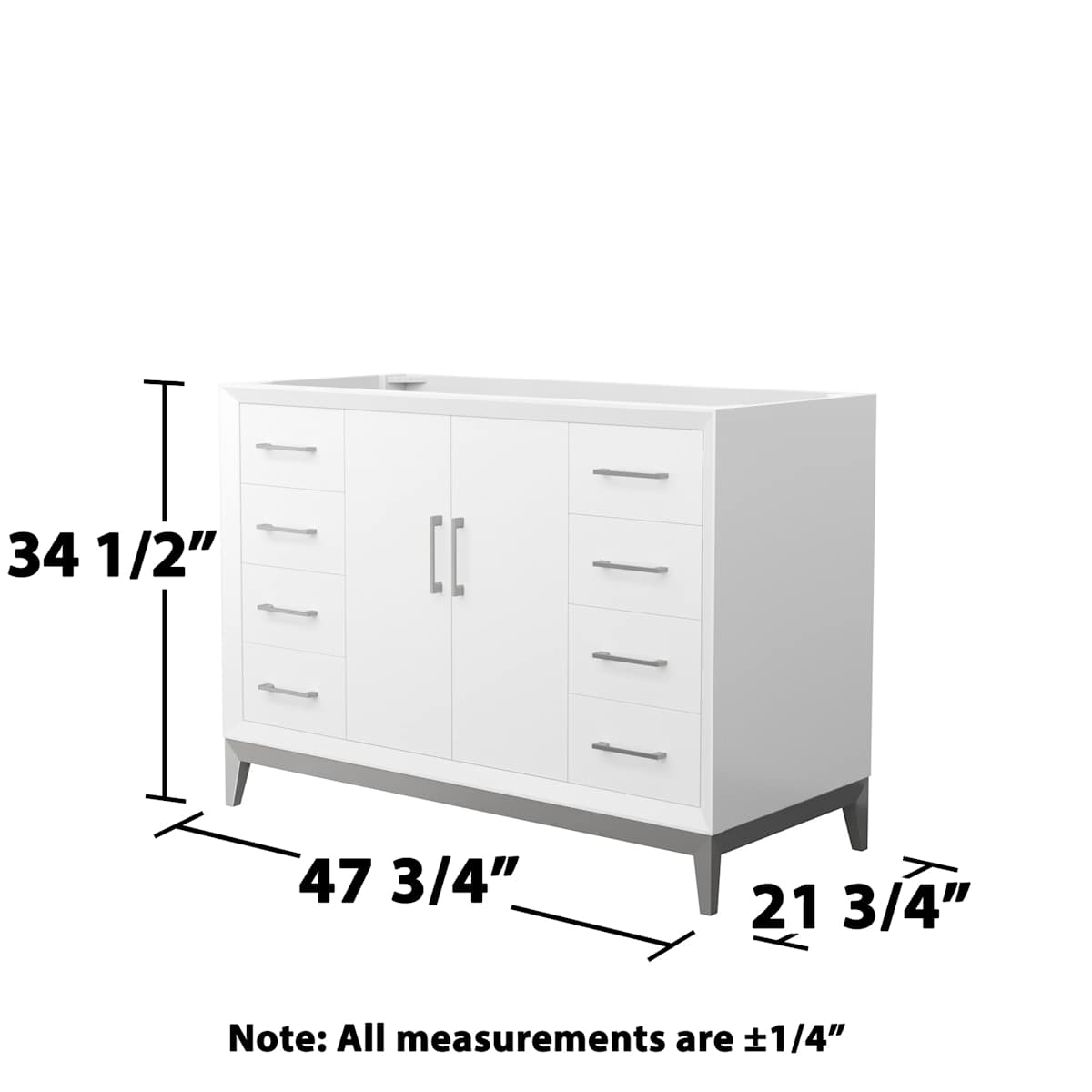 Amici 48" Single Free Standing Vanity Cabinet Only - Less Vanity Top