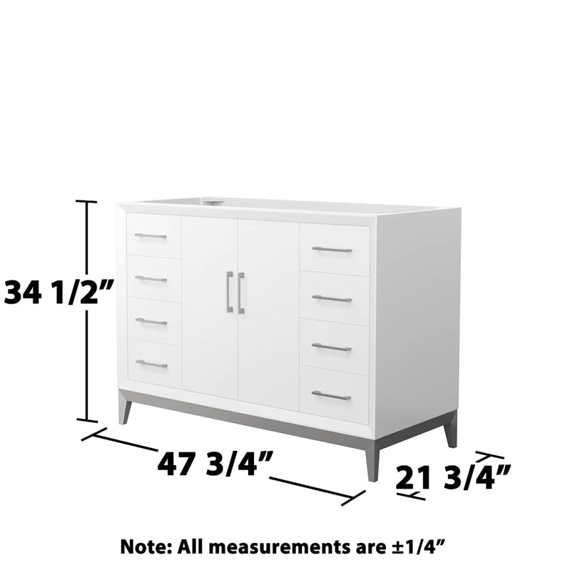 Amici 48" Single Free Standing Vanity Cabinet Only - Less Vanity Top - image 8