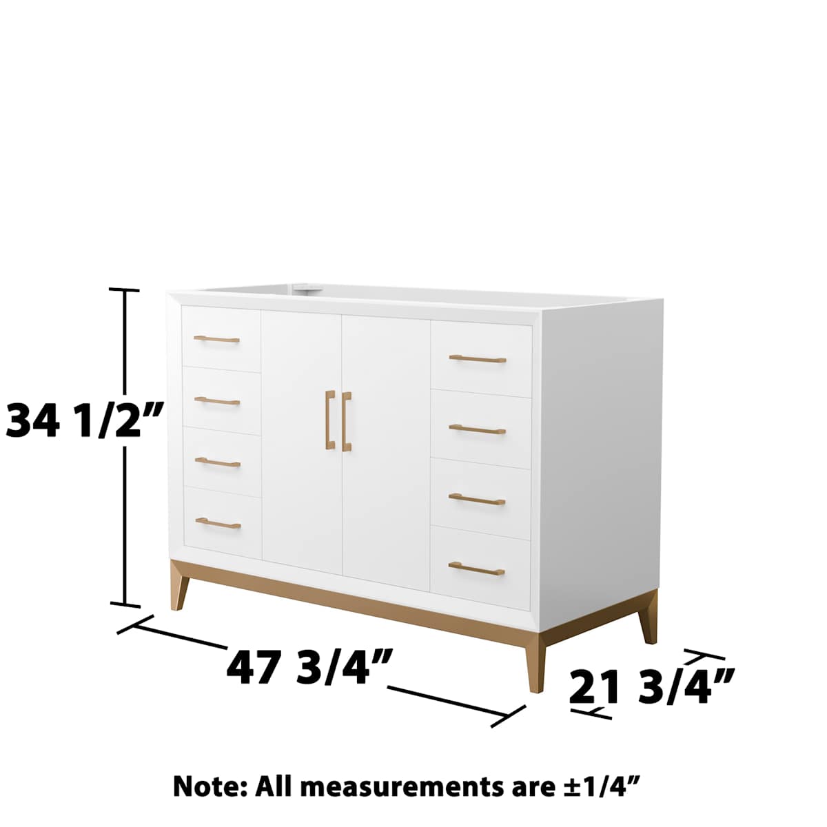 Amici 48" Single Free Standing Vanity Cabinet Only - Less Vanity Top - image 10