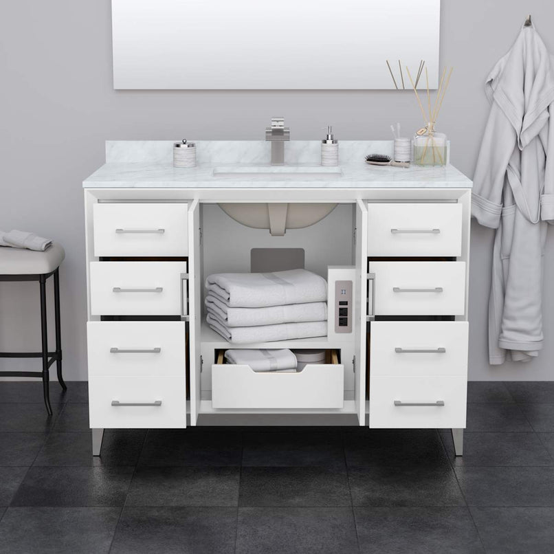 Amici 48" Free Standing Single Basin Vanity Set with Cabinet and Quartz Vanity Top - image 3