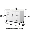 Amici 48" Free Standing Single Basin Vanity Set with Cabinet and Quartz Vanity Top - image 6