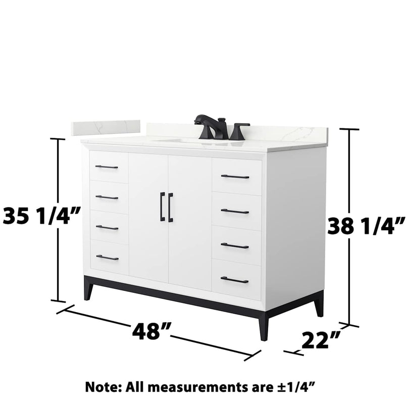 Amici 48" Free Standing Single Basin Vanity Set with Cabinet and Quartz Vanity Top - image 6