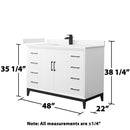 Amici 48" Free Standing Single Basin Vanity Set with Cabinet and Cultured Marble Vanity Top - image 6