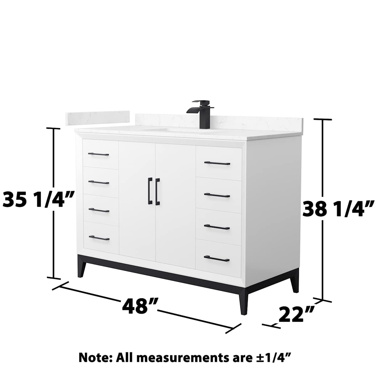 Amici 48" Free Standing Single Basin Vanity Set with Cabinet and Cultured Marble Vanity Top