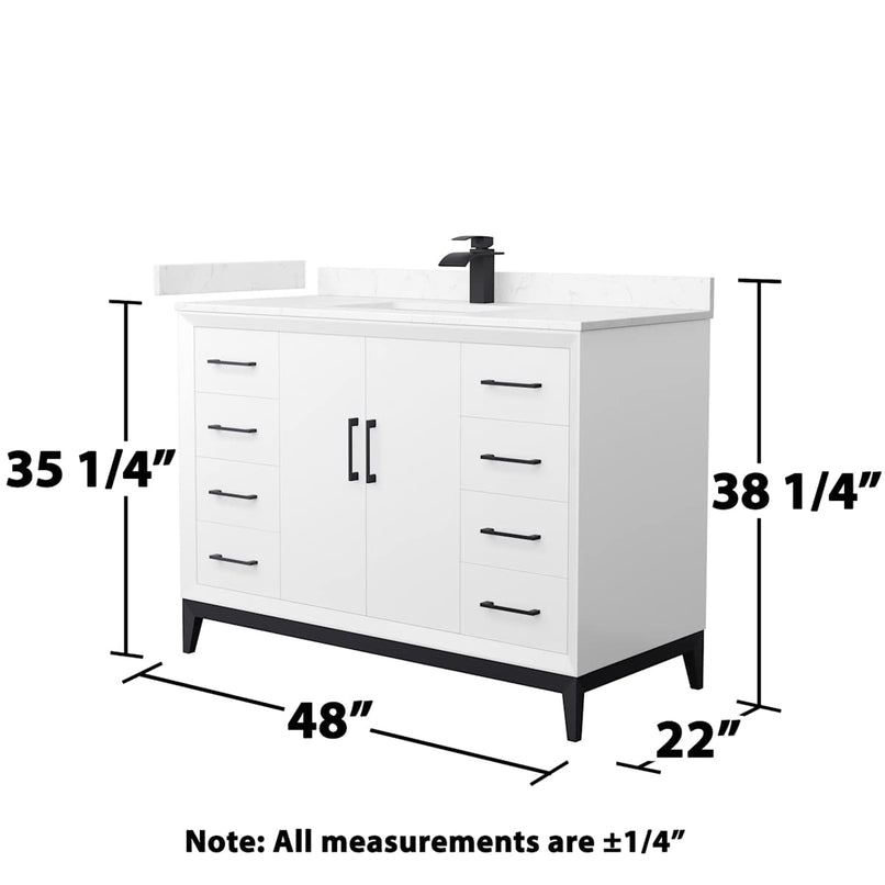 Amici 48" Free Standing Single Basin Vanity Set with Cabinet and Cultured Marble Vanity Top - image 6