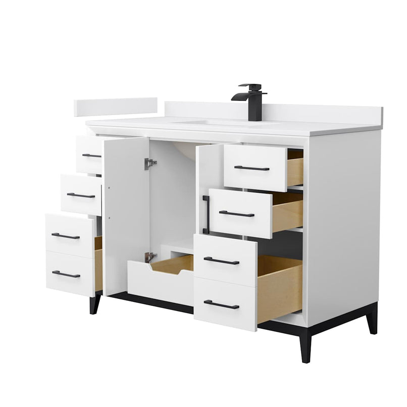 Amici 48" Free Standing Single Basin Vanity Set with Cabinet and Cultured Marble Vanity Top - image 13