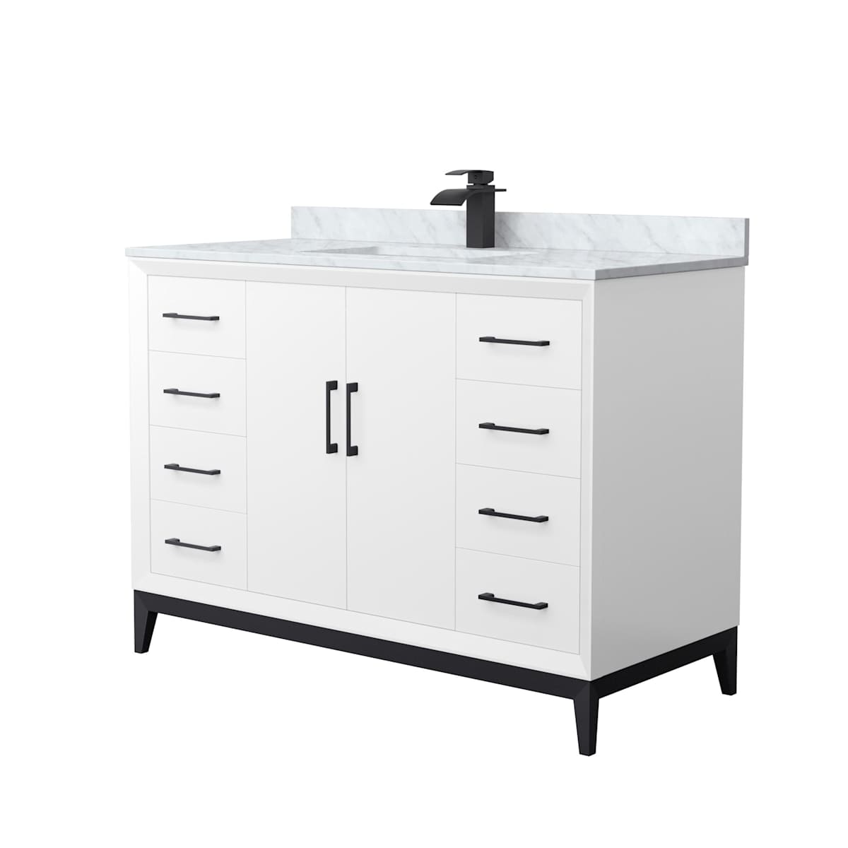 Amici 48" Free Standing Single Basin Vanity Set with Cabinet and Marble Vanity Top