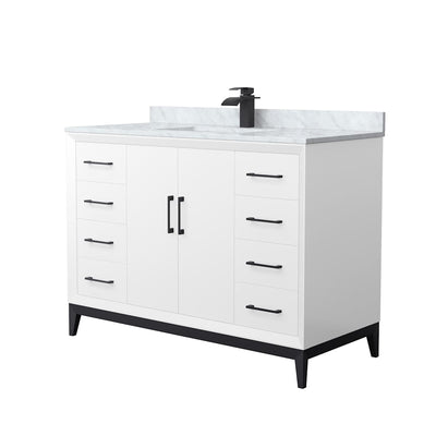 Amici 48" Free Standing Single Basin Vanity Set with Cabinet and Marble Vanity Top - image 1
