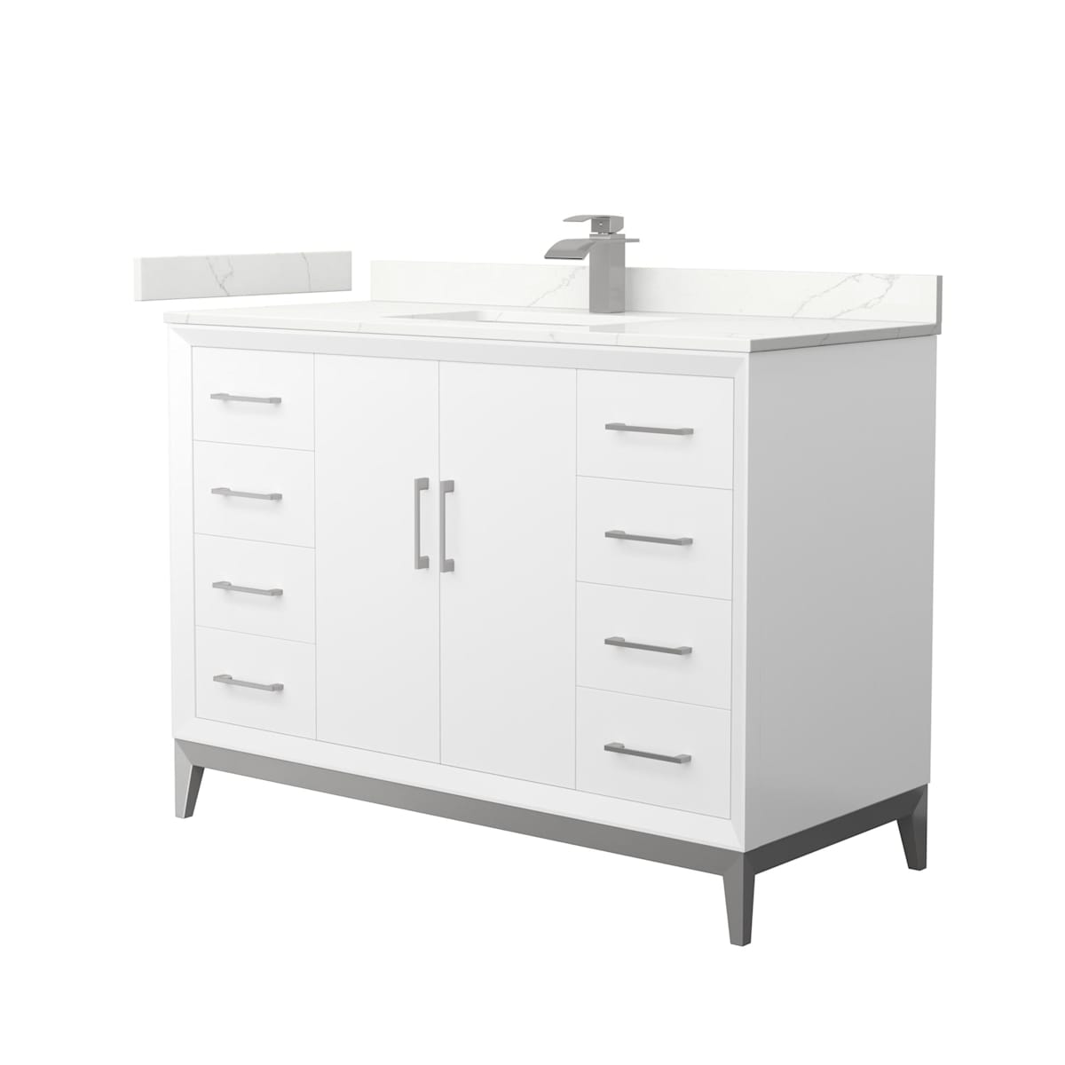 Amici 48" Free Standing Single Basin Vanity Set with Cabinet and Quartz Vanity Top
