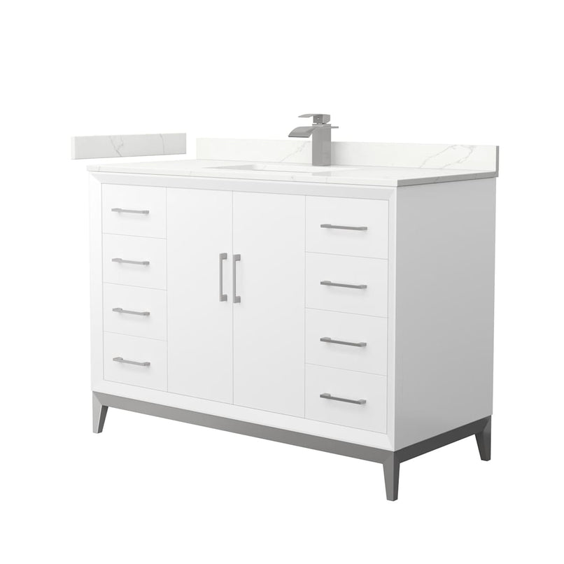 Amici 48" Free Standing Single Basin Vanity Set with Cabinet and Quartz Vanity Top - image 1