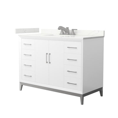 Amici 48" Free Standing Single Basin Vanity Set with Cabinet and Quartz Vanity Top - image 1