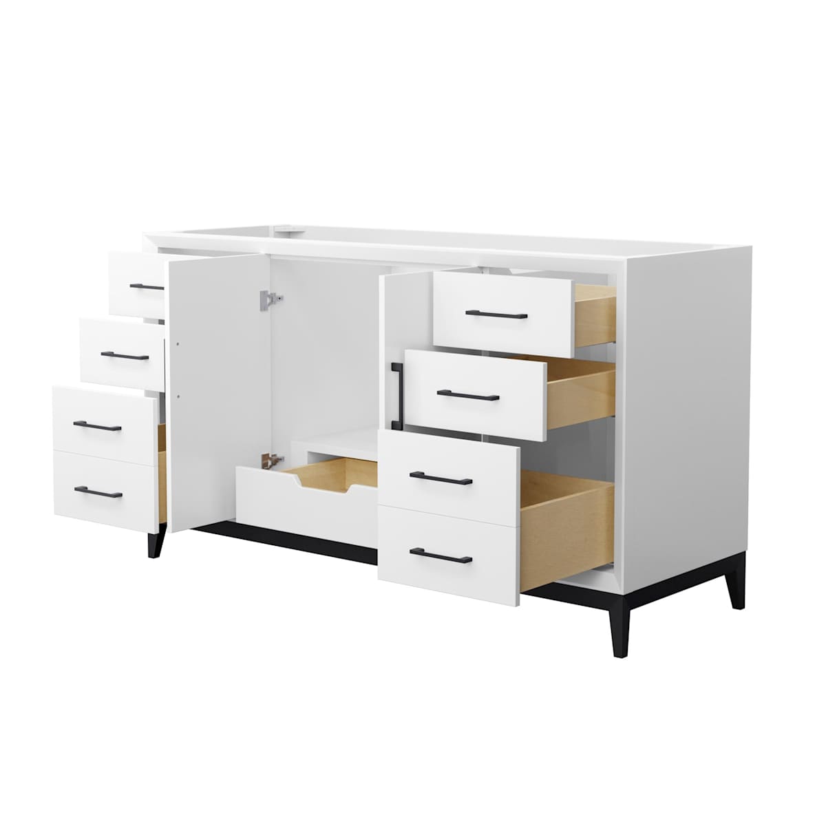 Amici 60" Single Free Standing Vanity Cabinet Only - Less Vanity Top
